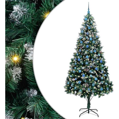 VidaXL Umjetno božićno drvce Zelena 240 cm PVC i Čelik i Plastika Slike