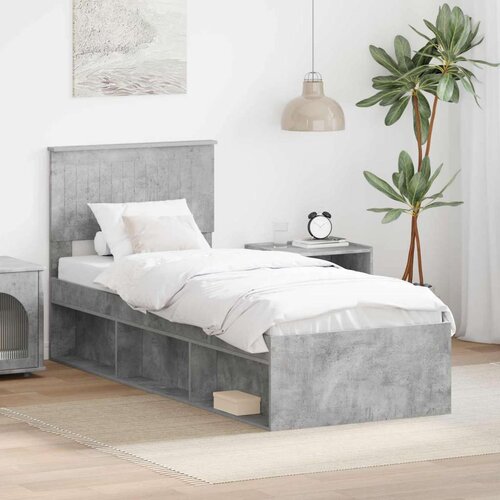  Okvir za krevet s uzglavljem Betonska siva 75 x 190 cm Cijene