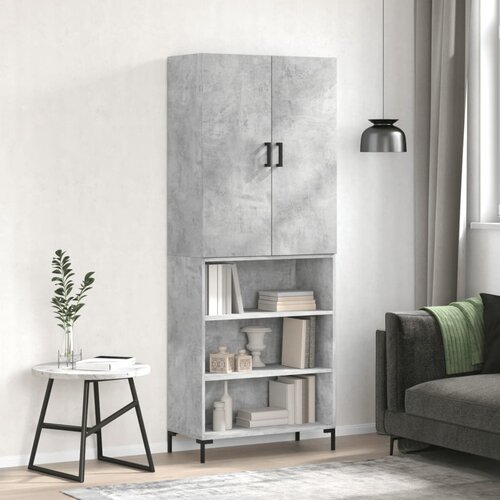 vidaXL Visoka komoda betonsko siva 69,5x34x180 cm inženirski les Cene