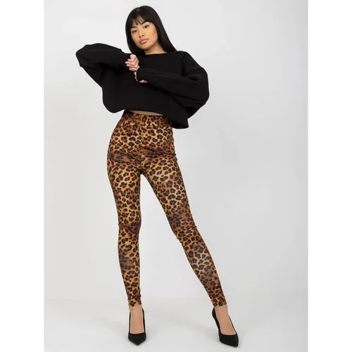 Fashion Hunters Dark beige and black leopard print casual leggings