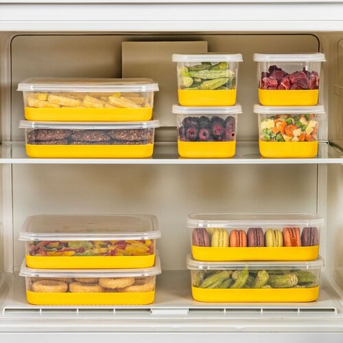 Hermia Set organizera za frižider, 10 komada, Žuti Slike