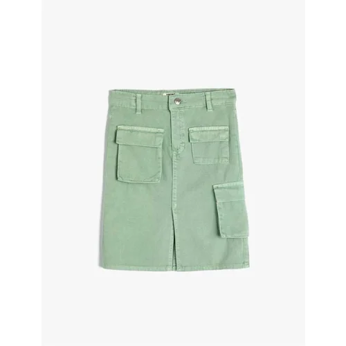 Koton 4SKG70013AD Cotton Girl's Skirt GREEN