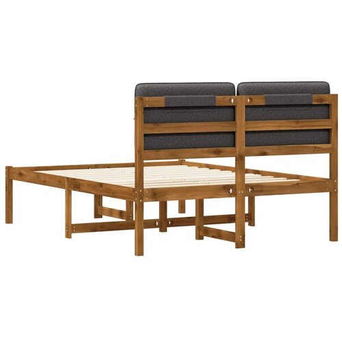  Krevetni okvir s tapiciranim uzglavljem Prirodna i tamnosiva - Prirodna i tamnosiva 150 x 200 cm Slike