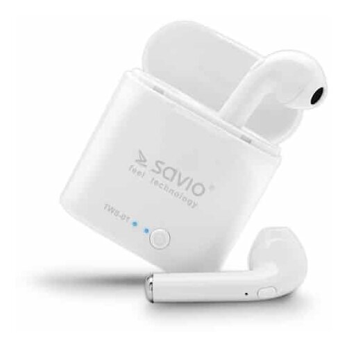 Savio brezžične bluetooth slušalke z mikrofonom in polnilno postajo earpods tws-01 savio Cene