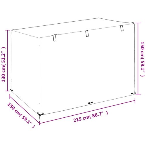  Navlaka za ljuljačku s 12 u&amp;scaron;ica 215 x 150 x 130/150 cm PE Slike