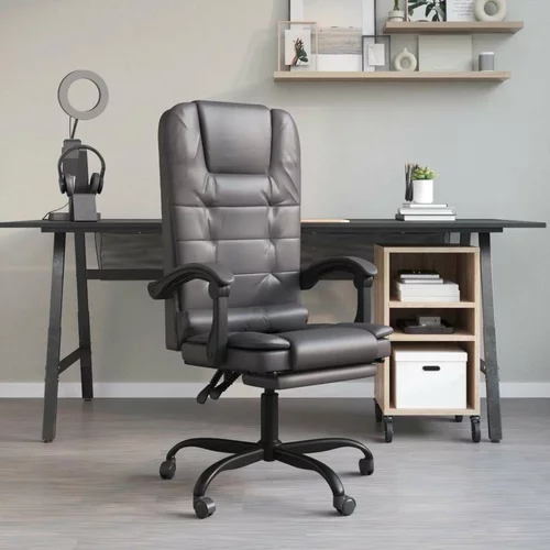  Masažni pisarniški stol sivo umetno usnje, (20669393)
