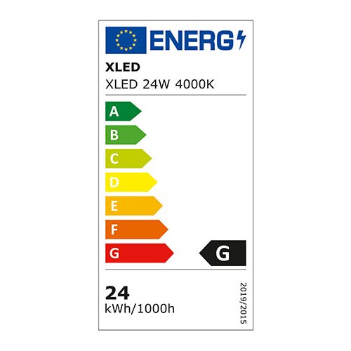 Xled 24W 4000K ugradni okrugli led panel plasticni,2640 lm, 296*29mm, Ra80, IP20 Slike