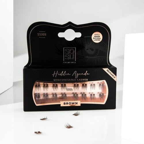SOSU Cosmetics Hidden Agenda Undetectable Lashes samoljepljive pojedinačne trepavice 10mm Brown 16 kom Slike