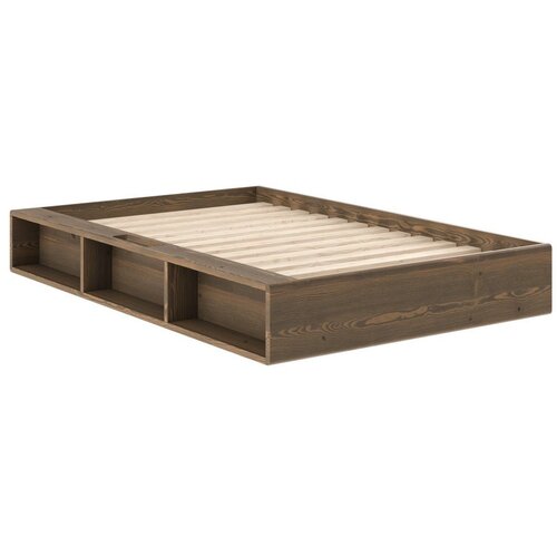 Karup Postelja iz masivnega bora brez vzglavja z letvenim dnom 120x200 cm v temni naravni barvi Ziggy &amp;ndash; Slike