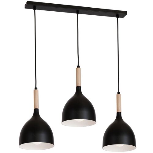  Luster na sajli NOAK WOOD 3xE27/15W/230V crna/buk Cene