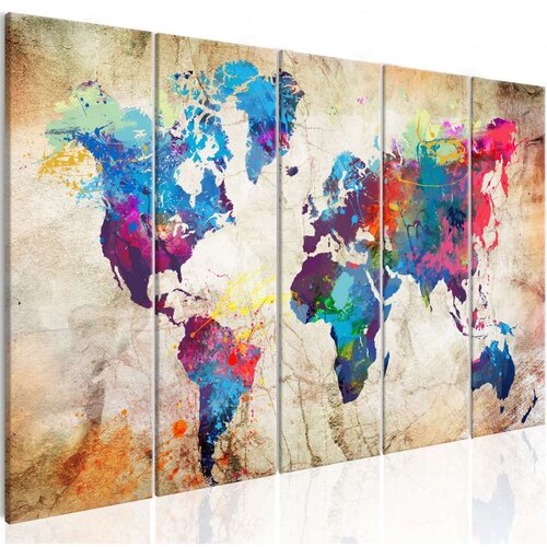  Slika - World Map: Colourful Ink Blots 200x80 Cijene