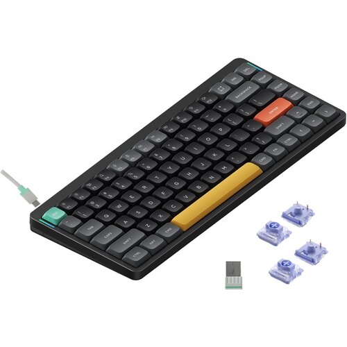 Nuphy Air75 V2 Brezžična Mehanska Tipkovnica, Bluetooth / 2.4 GHz, Slim, US Layout, Basalt Black Switch Wisteria, (21755802) Slike