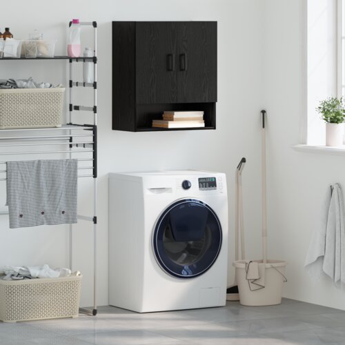 vidaXL Omarica na steni Črni hrast 60 x 31 x 70 cm Konstruiran les Cene