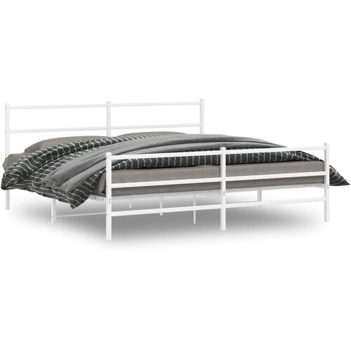 vidaXL Metalni okvir kreveta uzglavlje i podnožje bijeli 183x213 cm Cene