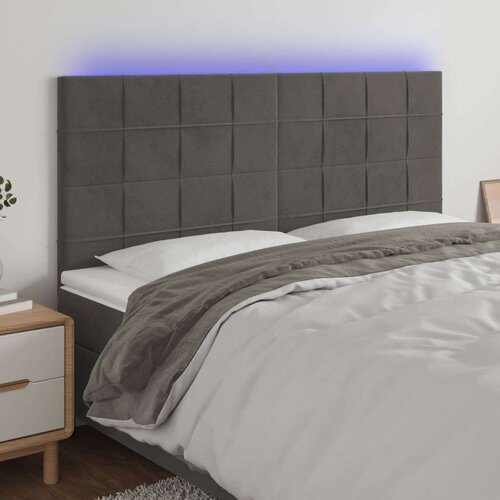  Posteljno vzglavje temno sivo 160x5x118/128 cm žamet, (20932187) Cene