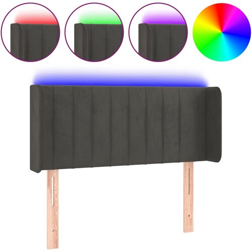 Maison Chic led posteljno vzglavje - vzglavna omarica - nočna omarica temno sivo 103x16x78/88 cm žamet, (21709502) Slike