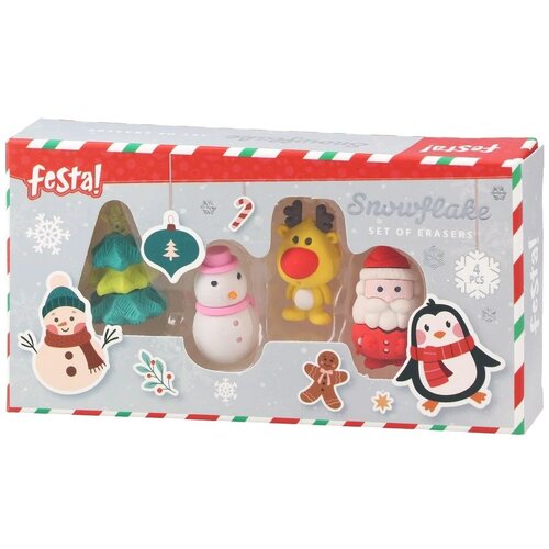 Festa Snowflake Eraser, set gumica, Deda Mraz, 4K, miks Slike