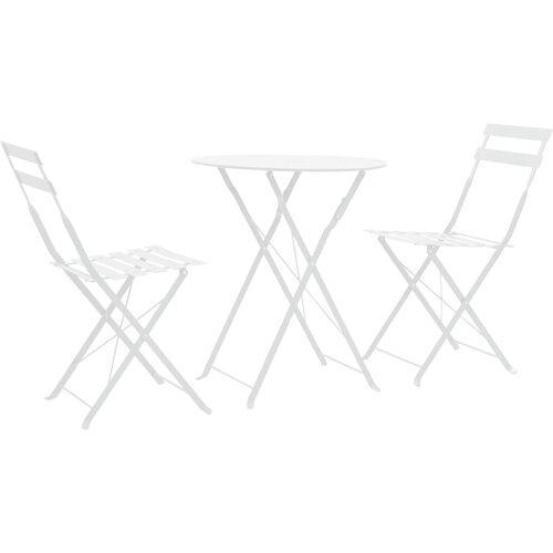  3-dijelni bistro set čelični bijeli Cene