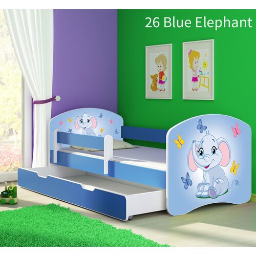  Otro&scaron;ka postelja ACMA z motivom, stranska modra + predal 180x80 cm 26 Blue Elephant Cene