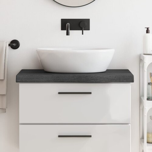  Kupaonska radna ploča tamnosmeđa 80x40x(2-6) cm masivno drvo Slike