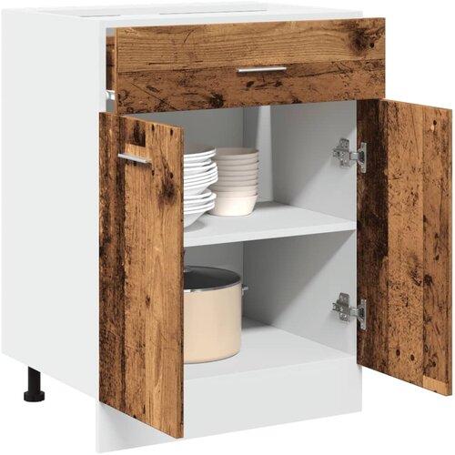 VidaXL Spodnja omarica s predalom starinski les 60x46x81,5 cm inž. les Slike