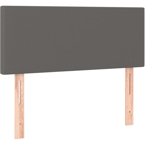  Krevet s oprugama i madracem sivi 80 x 200 cm od umjetne kože Slike