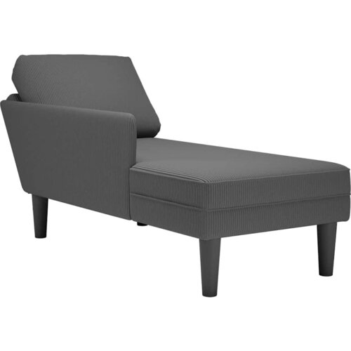 VidaXL Chaise Lounge z blazino Temno siva Corduroy tkanina Slike