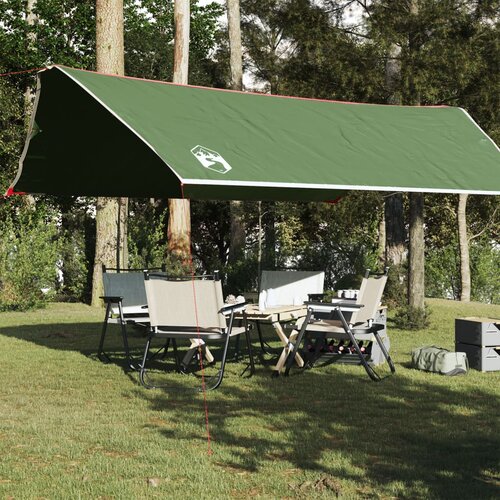 vidaXL Cerada za kampiranje zelena 500 x 294 cm vodootporna Cijene