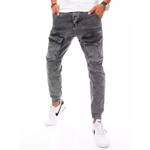 DStreet Dark gray men's cargo jeans UX3275