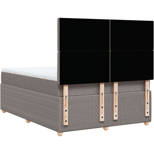 VidaXL Krevet s oprugama i madracem smeđesivi 140 x 190 cm od tkanine Slike