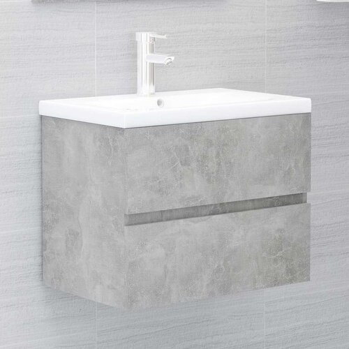 Ormarić za umivaonik siva boja betona 60 x 38 5 x 45 cm iverica Slike