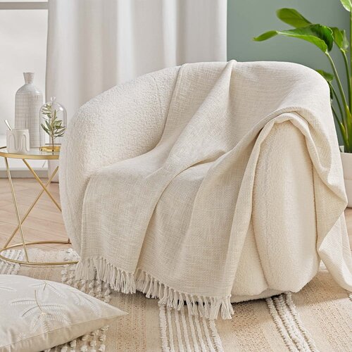 Douceur d int&amp;eacute;rieur Krem deka od mje&amp;scaron;avine pamuka 125x150 cm Ziggy &amp;ndash; Slike