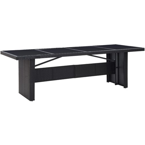 The Living Store Vrtna miza črna 240x90x74 cm poli ratan in steklo - Zunanja Miza, (21459166) Slike