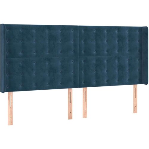  Uzglavlje s u&amp;scaron;ima tamnoplavo 203x16x118/128 cm bar&amp;scaron;unasto Slike