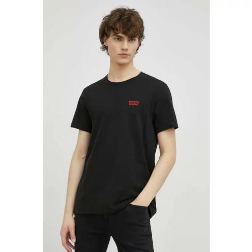 Levi's Bombažna kratka majica 2-pack črna barva