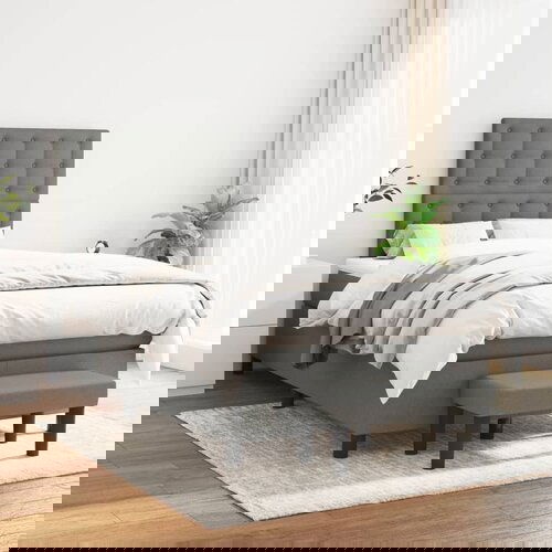 The Living Store Box spring postelja z vzmetnico temno siva 120x200 cm blago - Box Spring Postelja, (21517607) Cene