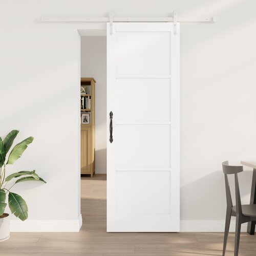 vidaXL klizna vrata s setom opreme bijela 73.5x211 cm od čvrstog borovog drveta Cijene