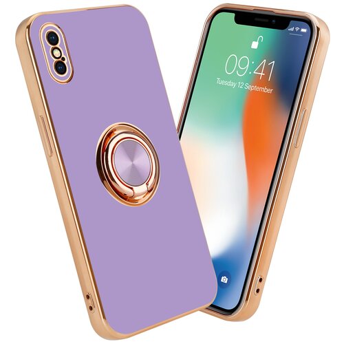 Cadorabo Ohišje, združljiv z Apple v sijajnem svetlobnem vijoličnem - Zlato z obročem - Zaščitni pokrov iz fleksibilnega silikona TPU, z zaščito pred kamero in držalom magnetnega avtomobila, (20603946) Cene
