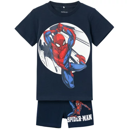 name it Pidžama set 'Now Spiderman' plava / mornarsko plava / crvena / bijela