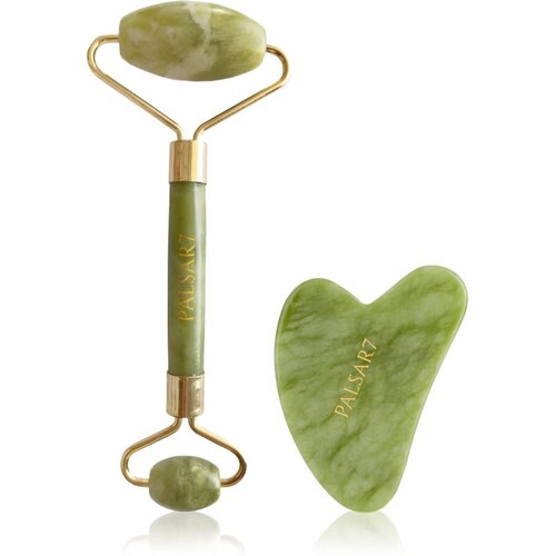 Palsar7 Massage Roller and Guasha Green Xiuyan Jade valjak za masažu za lice i pomagalo za masažu Slike