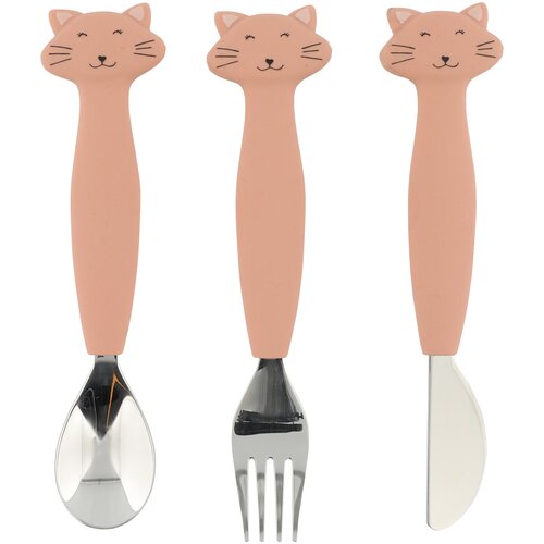 Trixie Otroški silikonski pribor set 3 kosi Mrs. Cat Cene