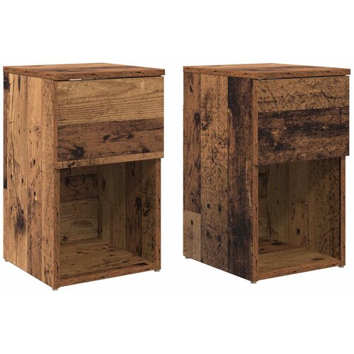 vidaXL Ormarić za krevet 2 pcs Staro drvo 29 x 31 5 x 49 cm - Staro drvo 2 Cene