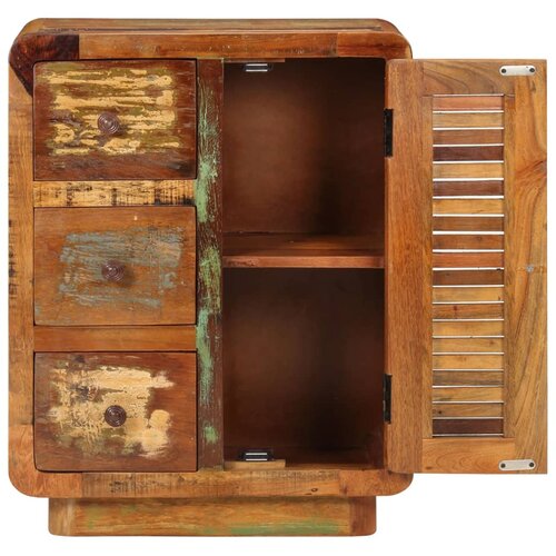  Komoda s 3 ladice 55 x 30 x 70 cm od masivnog obnovljenog drva Slike