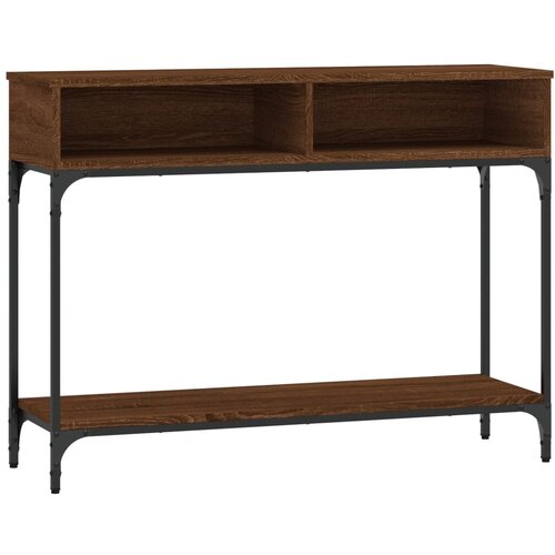 Maison Chic konzolna miza - miza ob steni rjav hrast 100x30,5x75 cm inženirski les, (21785951) Slike