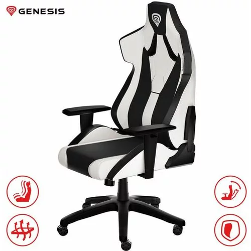 Genesis gaming stol NITRO 650 belo-črn (Howlite White)