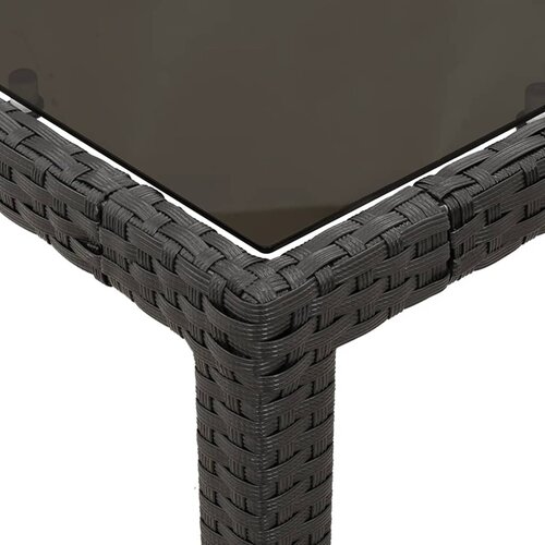  5-dijelni vrtni blagovaonski set s jastucima od poliratana crni Crna 90 cm table length Slike