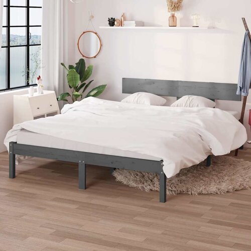  Okvir za krevet od masivne borovine sivi 200 x 200 cm Cijene