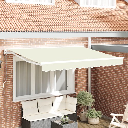vidaXL Skrovita tenda Krema 250x200 cm Poliester i aluminij i tkanina Cijene