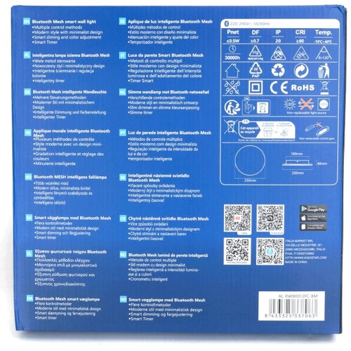 Aigostar led rgbw prigu&amp;scaron;iva zidna svetiljka mesh smart LED/12W/230V + daljinski upravljač, bela Slike