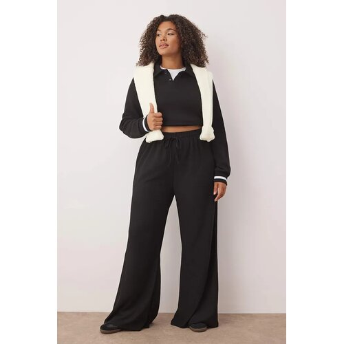 Trendyol Ženske pantalone Tbbaw26Ar00011, Crne Slike